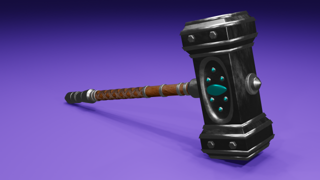 high-poly hammer 3D Model .c4d .max .obj .3ds .fbx .stl .blend 
