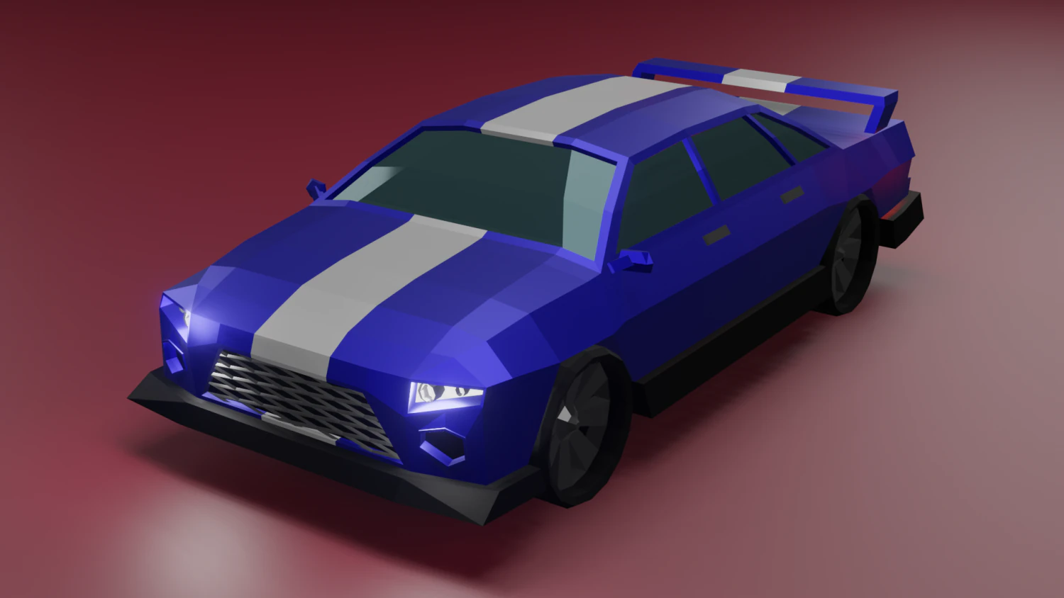 Low-poly car 3D Model .c4d .max .obj .3ds .fbx .stl .blend 