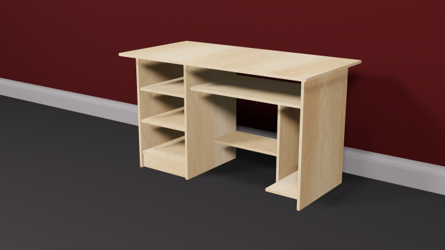 Computer table 3D Model .c4d .max .obj .3ds .fbx .stl .blend 