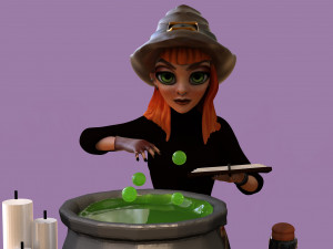 little witch for halloween 3D Model