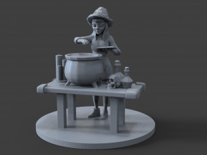little witch for halloween 3D Model