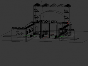 historical babylon gate with security entrance 3D Model