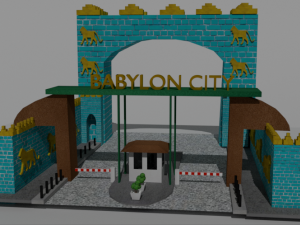 historical babylon gate with security entrance 3D Models