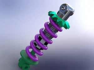 shok absorber sketch and 3D Model