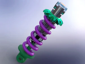 shok absorber sketch and 3D Model