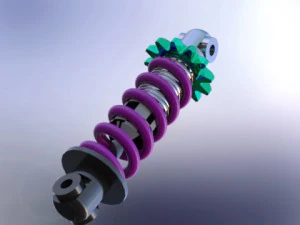 shok absorber sketch and 3D Model