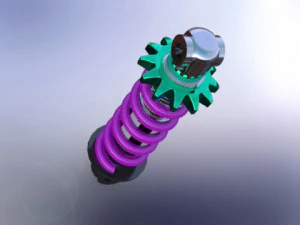 shok absorber sketch and 3D Model