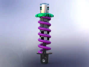 shok absorber sketch and 3D Model