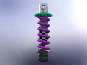 shok absorber sketch and 3D Model