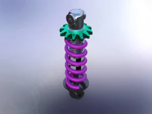 shok absorber sketch and 3D Model