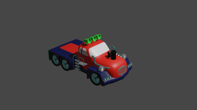 Low-poly truck 3D 모델 .c4d .max .obj .3ds .fbx .stl .blend 