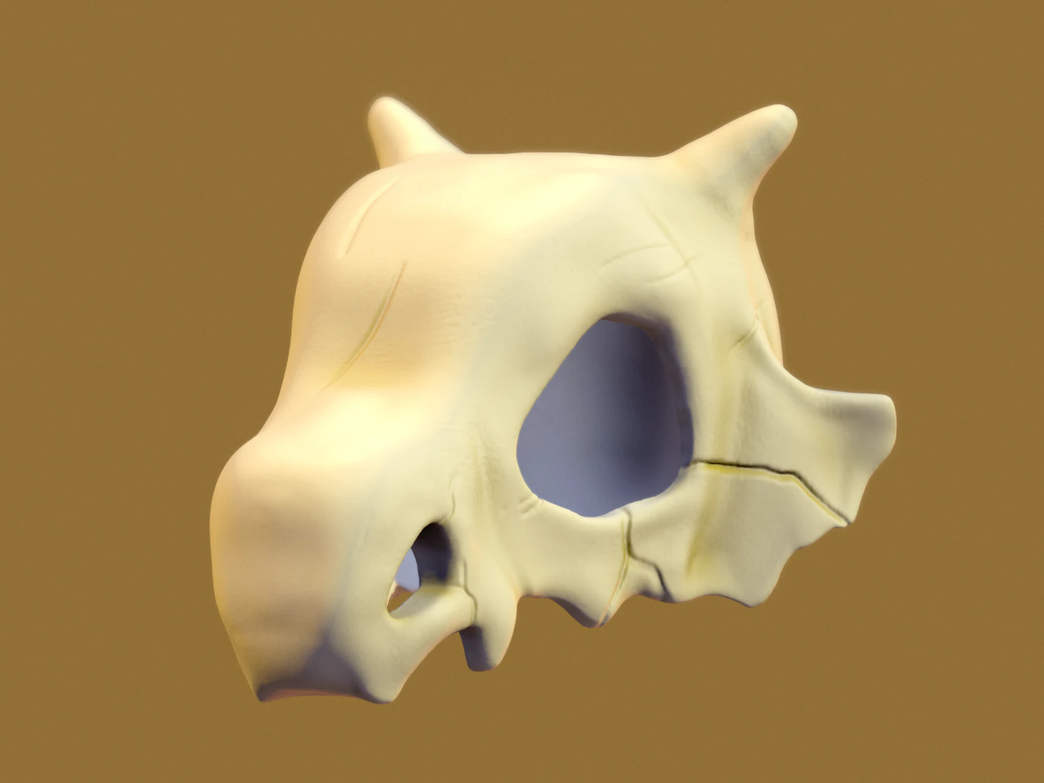 cubone skull 3D Print Model .c4d .max .obj .3ds .fbx .stl .blend 
