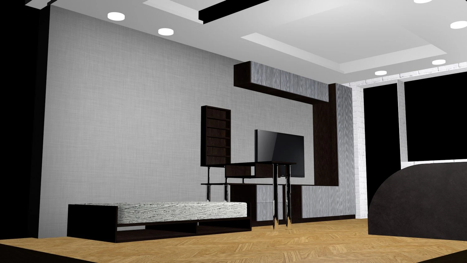 bed sofa wardrobe plasterboard ceiling 3D Model .c4d .max .obj .3ds .fbx .stl .blend