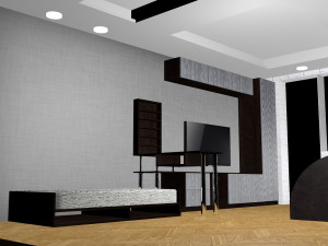 bed sofa wardrobe plasterboard ceiling 3D 模型