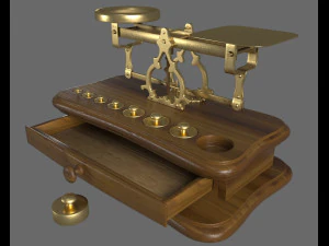 Вінтажні аптечні ваги 3D Модель