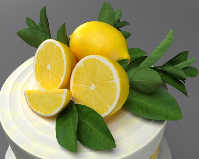 Lemon cake Modelo 3D .c4d .max .obj .3ds .fbx .stl .blend 