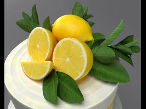 नींबू केक 3D मॉडल