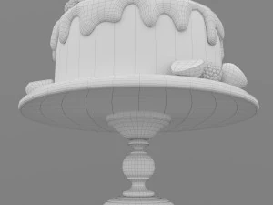 Cake with berries 3D Model