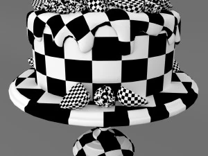 Cake with berries 3D Model
