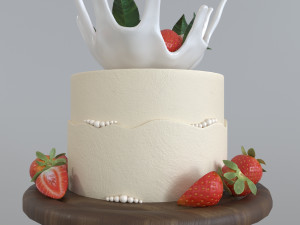 Strawberry cake Model 3D