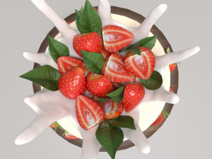 Strawberry cake Model 3D