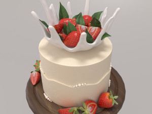 Strawberry cake Model 3D