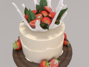 Strawberry cake Model 3D