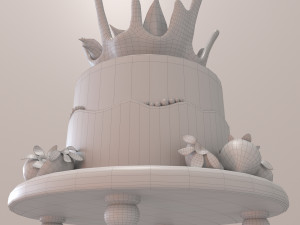 Strawberry cake Model 3D