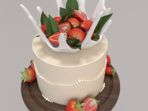 Strawberry cake Model 3D