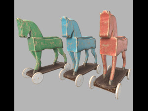 Toy horse on wheels 3D Модель