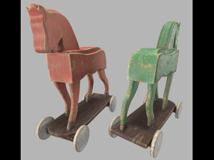 Toy horse on wheels 3D Model