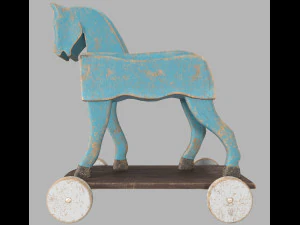 Toy horse on wheels 3D Model
