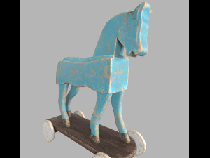 Toy horse on wheels 3D Model