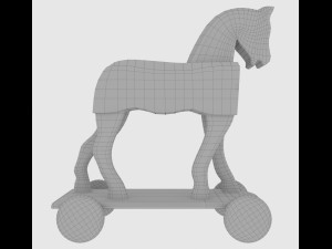 Toy horse on wheels 3D Model