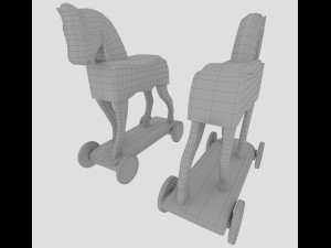 Toy horse on wheels 3D Model