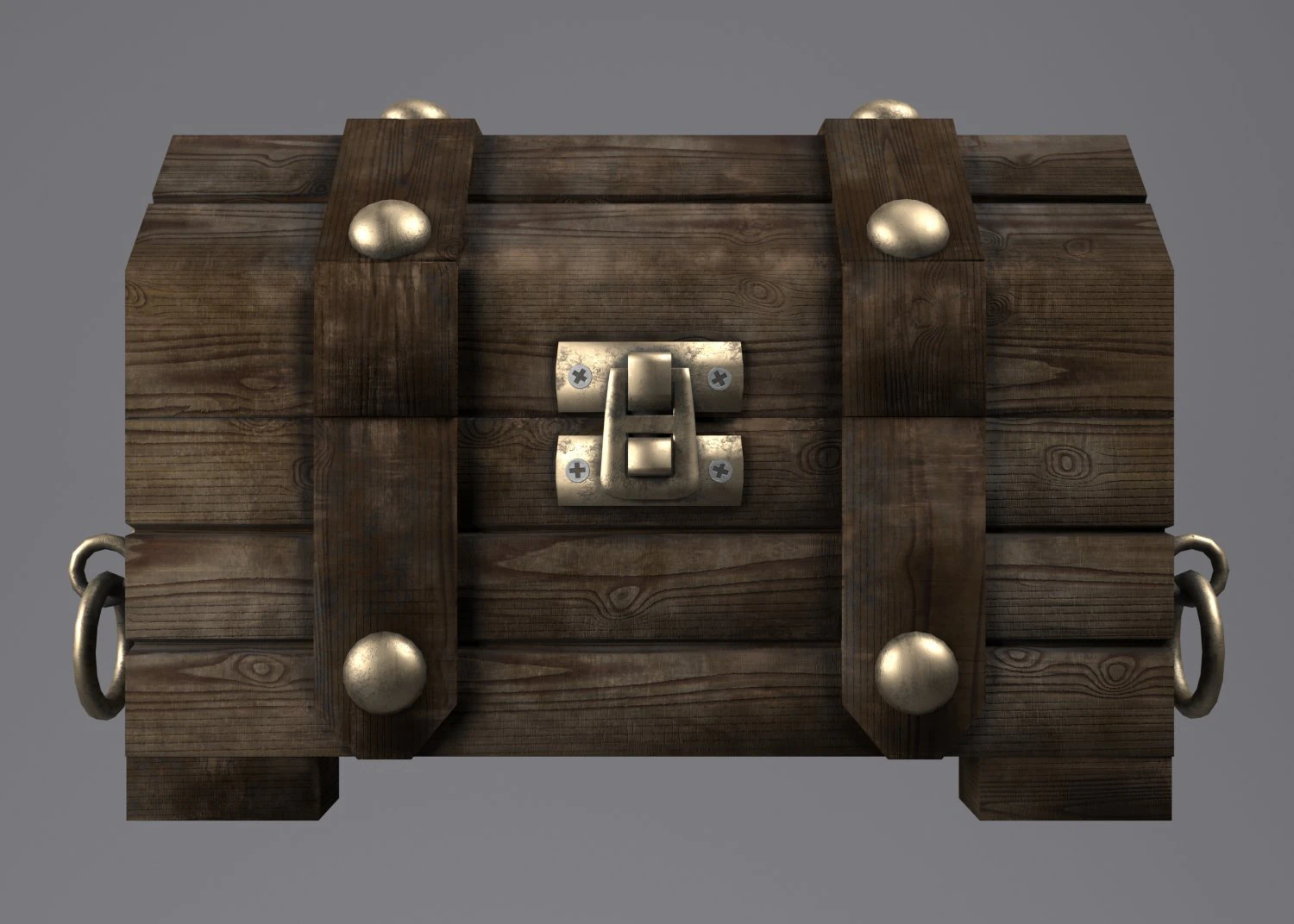 Old wooden chest 3D Model .c4d .max .obj .3ds .fbx .stl .blend 