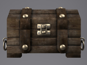 Old wooden chest 3D Model