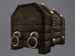 Old wooden chest Modello 3D