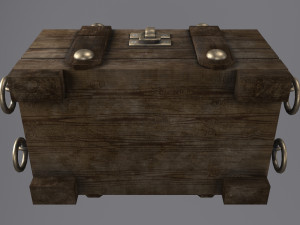 Old wooden chest Modello 3D