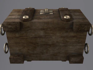 Old wooden chest 3D Model