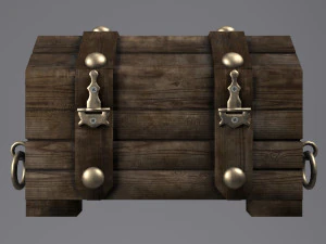 Old wooden chest 3D Model