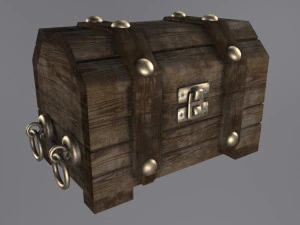 Old wooden chest 3D Model