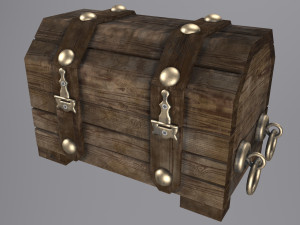 Old wooden chest Modello 3D