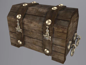 Old wooden chest 3D Model