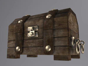 Old wooden chest 3D Model