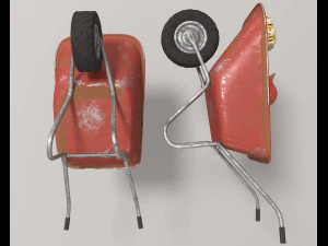Wheelbarrow with pumpkins 3D Model