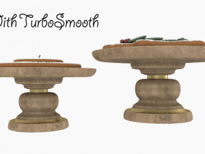 Gingerbread cookies and candles on stands 3D Model