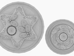 Gingerbread cookies and candles on stands 3D Model