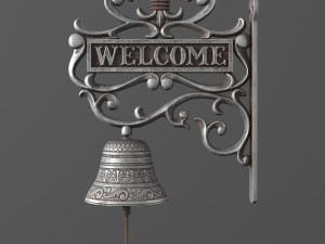 Garden Hanging Door Bell with Welcome 3D 模型