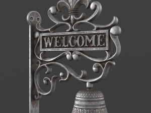 Garden Hanging Door Bell with Welcome 3D-Modell